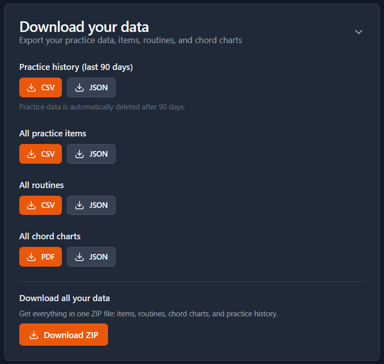 Download your data